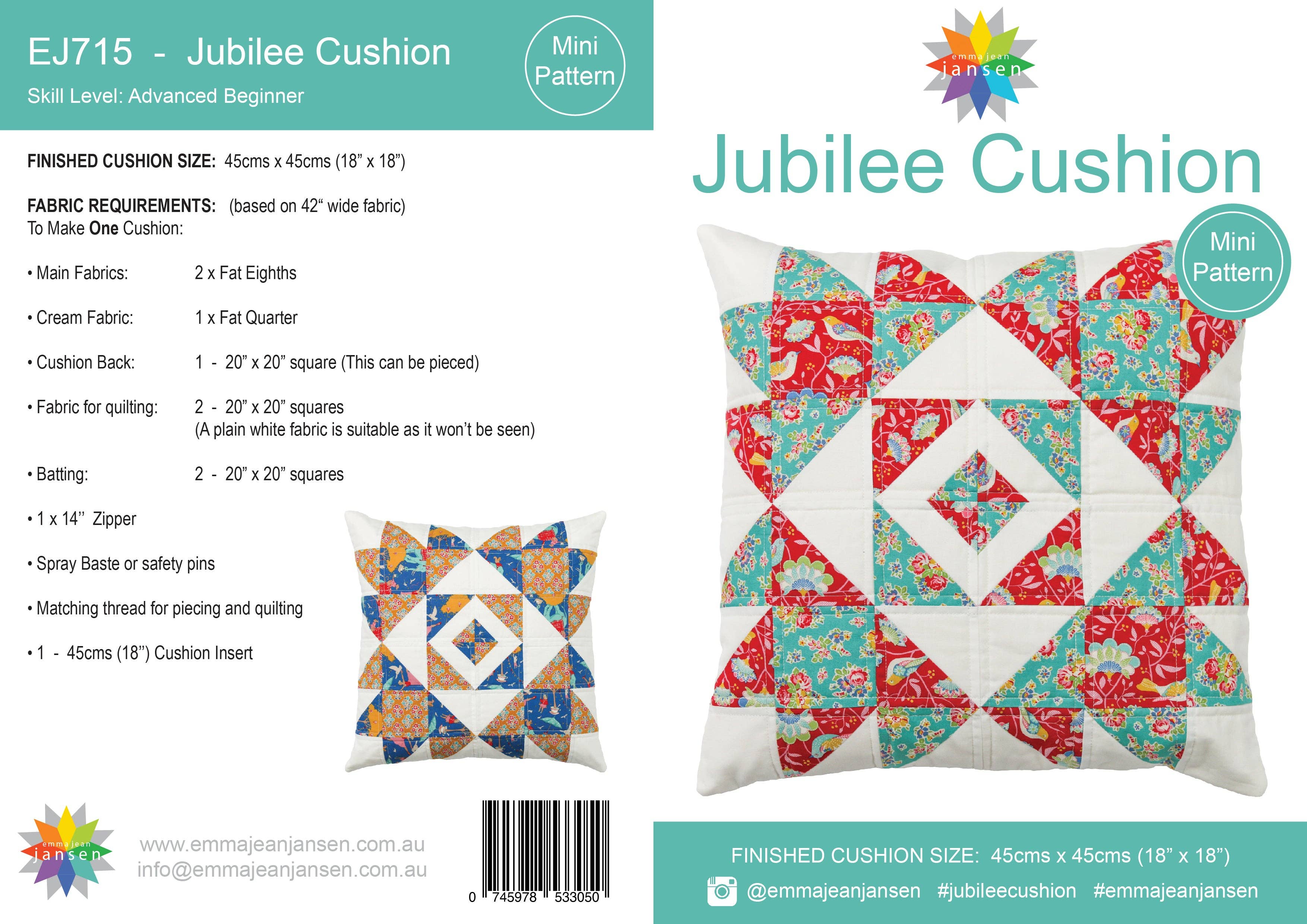 emma jean jansen - Wholesale Craft tool - • Wholesale - Jubilee Cushion Mini Pattern1