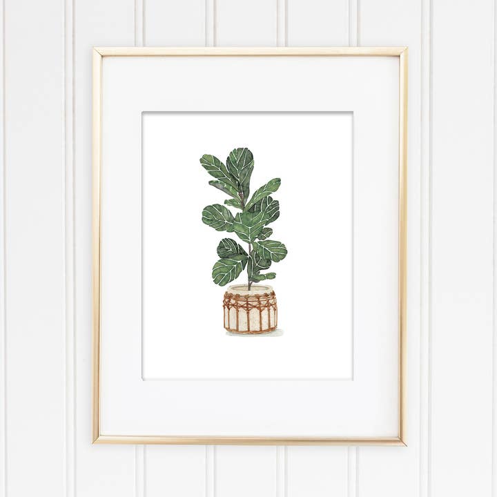 Fiddle Leaf Figue Aquarelle Impression pour la vente par Studio Miller