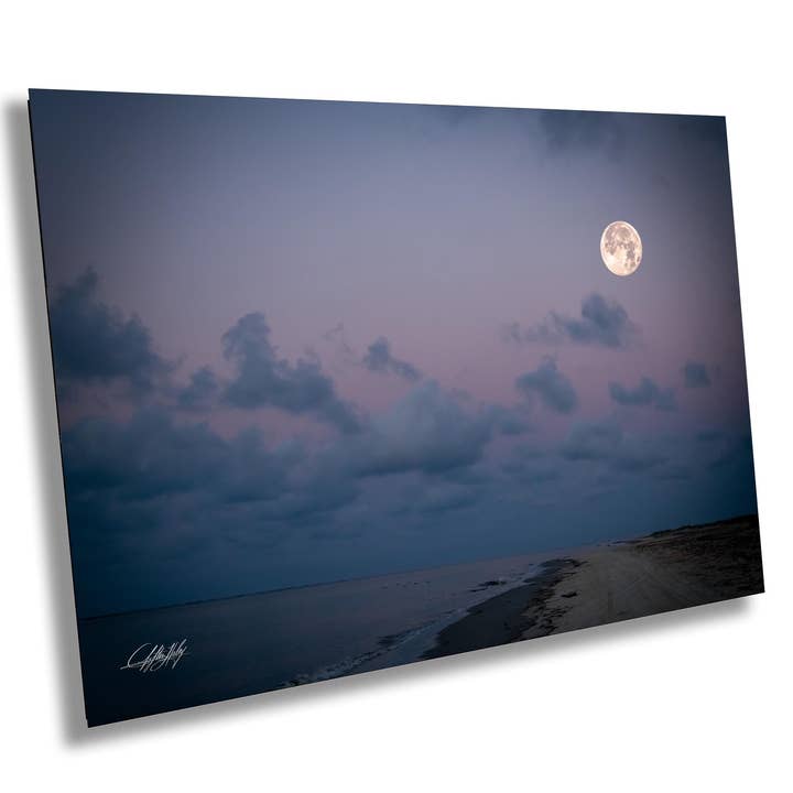 Blue Hour Coastal Print | Moon Scene | Art for wholesale by Clifton Haley Photography