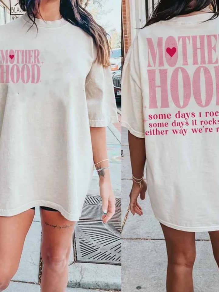 MOTHERHOOD * EITHER WAY WE ROCKIN GRAPHIC TEE for wholesale by Gypsy Soul