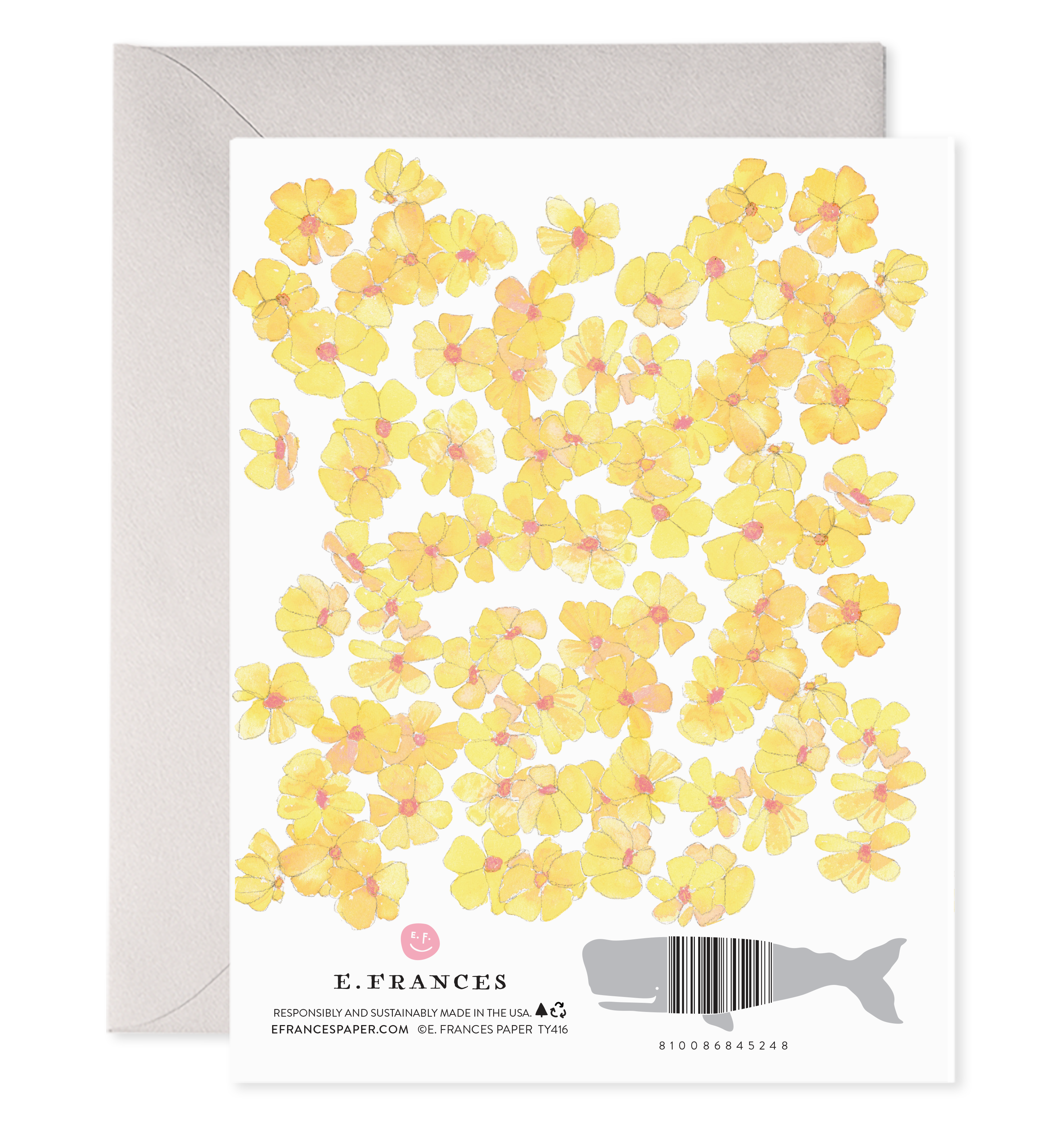 E. Frances Paper - Wholesale Thank You Card - Yellow Flowers Greeting Card1