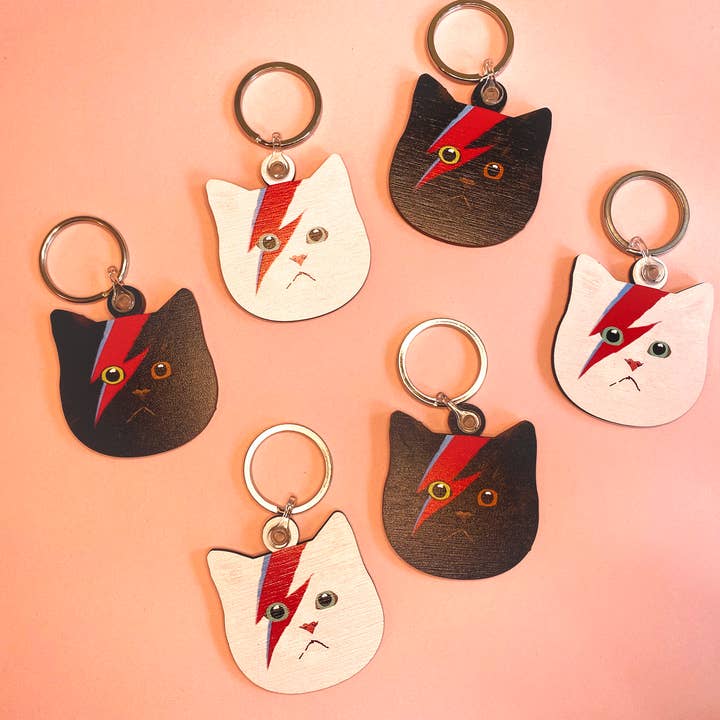 Childstar Samantha – wholesale Keychain – Unisex – Black Cat Keyring - Sustainable Wood Keychain Fob4