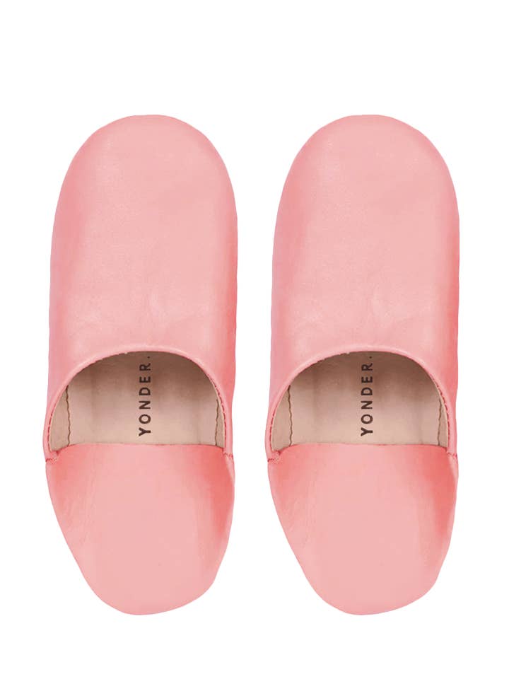 Leather Babouche Slippers | Clay Pink for wholesale by YONDER.
