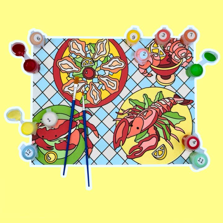 Seafood Feast - Paint by Number Kit (8.5x11) for wholesale by Colorful Creators