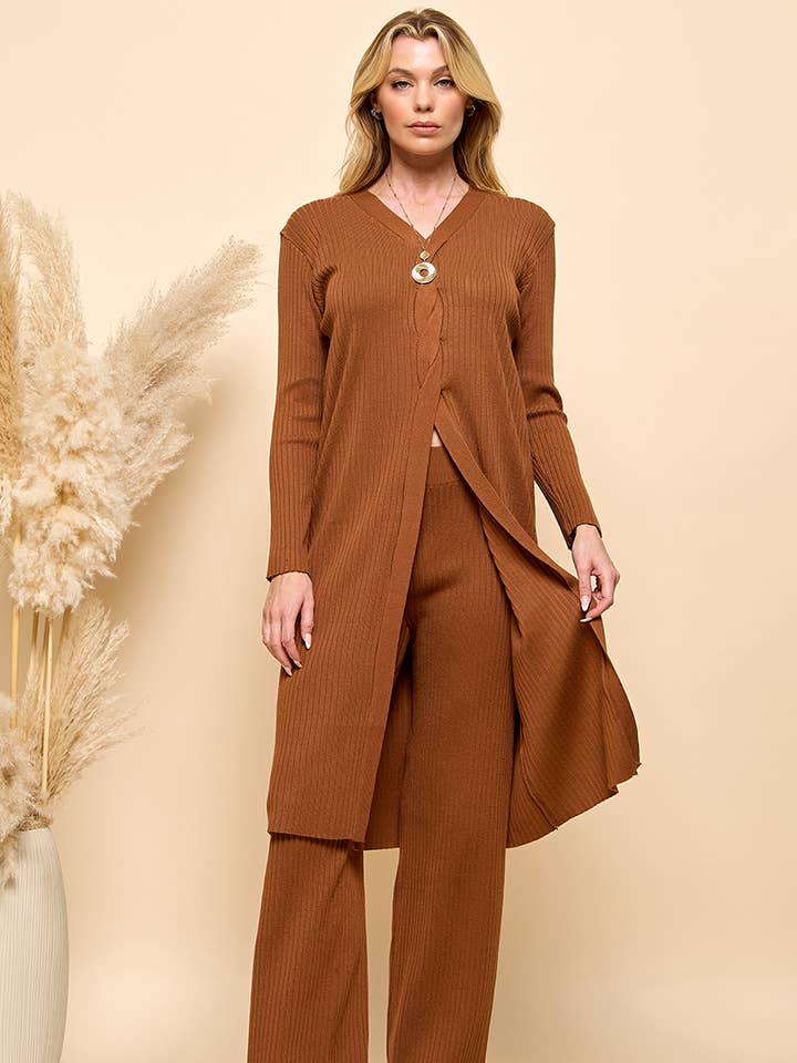 Top de Manga Comprida de Manga Comprida e Calças de Pernas Largas por atacado de Cezele