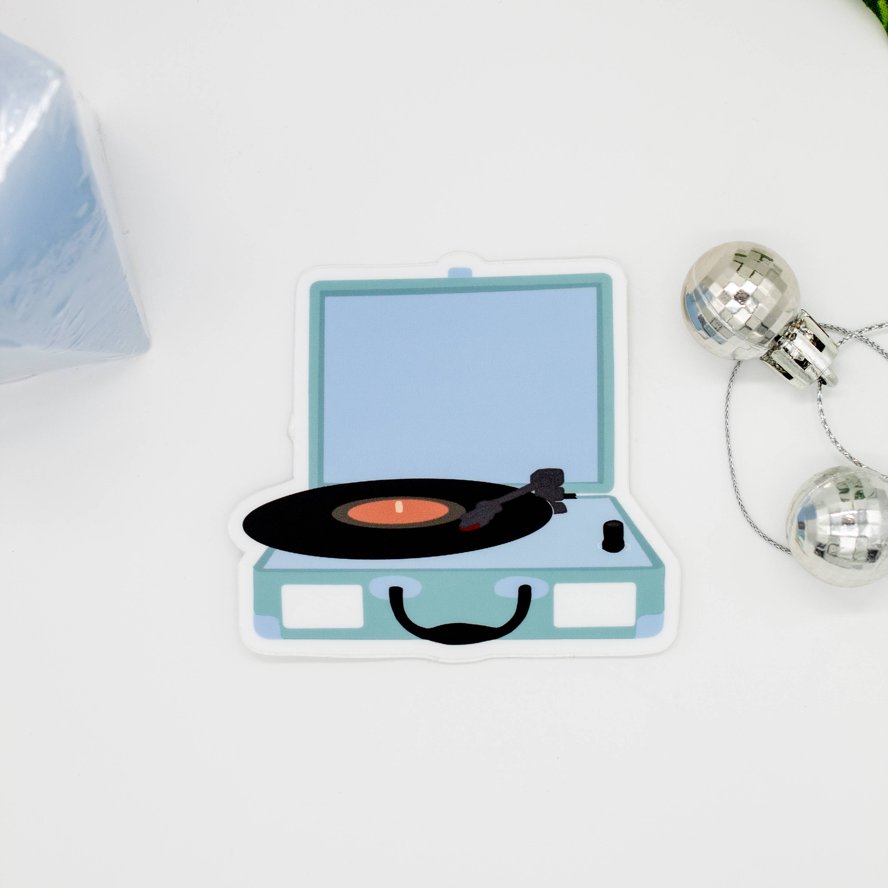 BambooByTundra – Engroshandel Klistermærke – Vintage pladespiller Vandtæt Sticker3