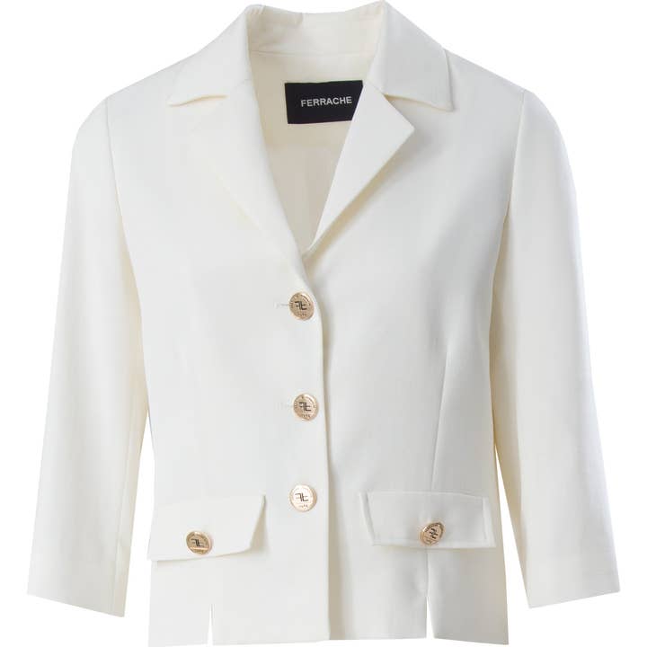 Short classic blazer with 3/4 sleeves 10000 for wholesale by FERRACHE