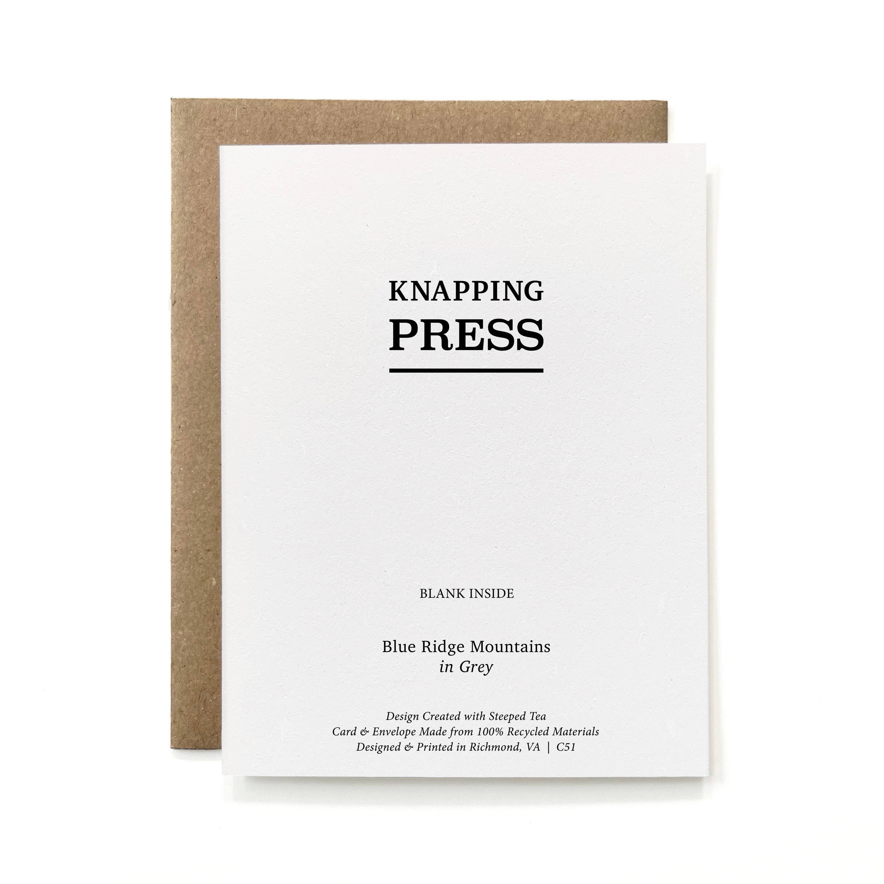 Knapping Press - Wholesale Stationery/Notecard Set - Set of 6 - 100% Recycled Blue Ridge Mountain Card Collection11