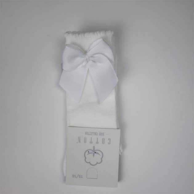 Cotton Socks - Wholesale Socks - Baby - MA101 HIGH SOCK CHILD WITH GROSGRAIN BOW 100% COTTON10