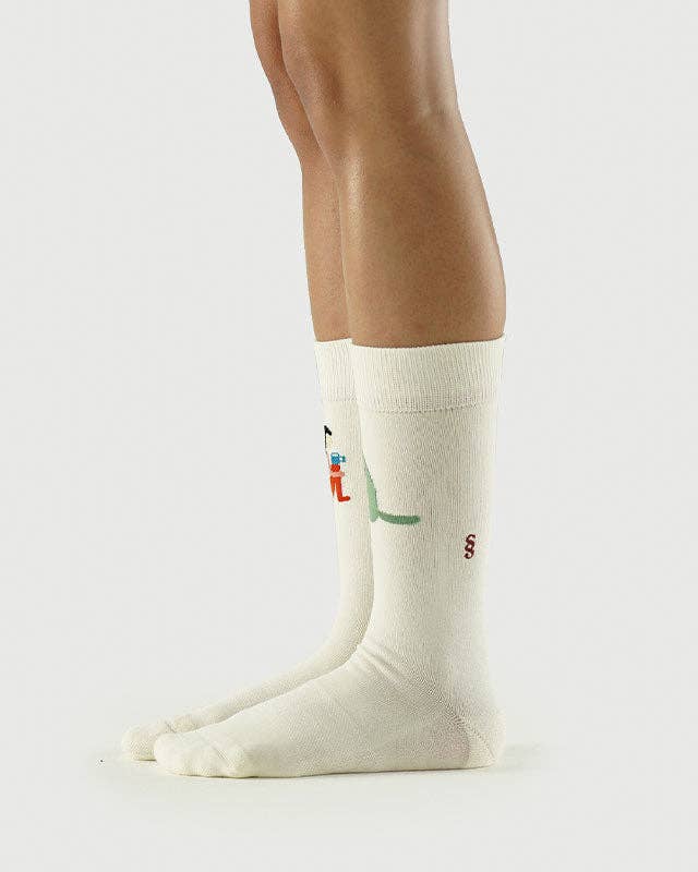 Semibold - Wholesale Socks - Women's - Woman and Cat Socks | White Partner Athleisure Crew Socks2
