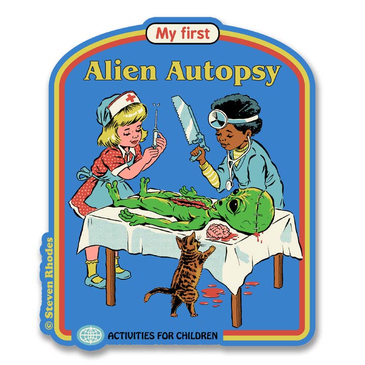 Steven Rhodes - My First Alien Autopsy Sticker for wholesale by Hybris Production AB