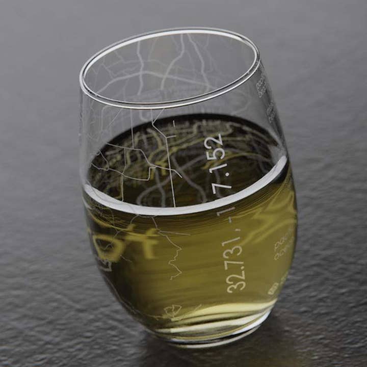 Well Told - Wholesale Wine Glass - San Diego CA Map Stemless Wine Glass