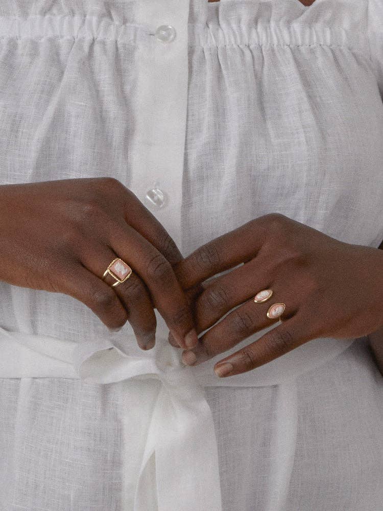 Vintouch Jewels - Vendita all'ingrosso Anelli cocktail/statement - L'amato anello con cammeo rosa1