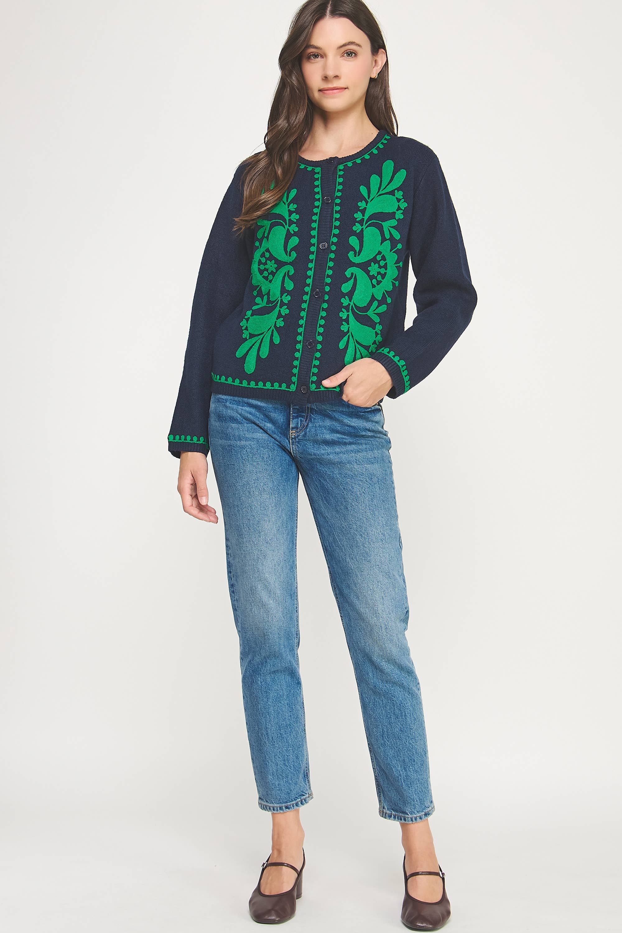 Strut & Bolt – wholesale Cardigan – Women’s – Embroidery Knitted Cardigan Sweater14