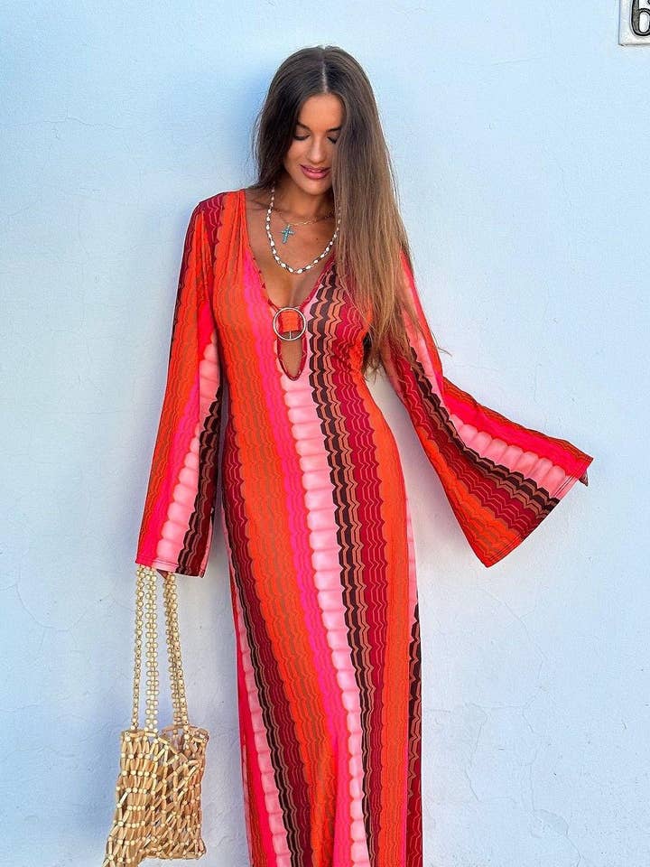 LORIANE - Wholesale Dress - Women's - 6758 Printed long dress