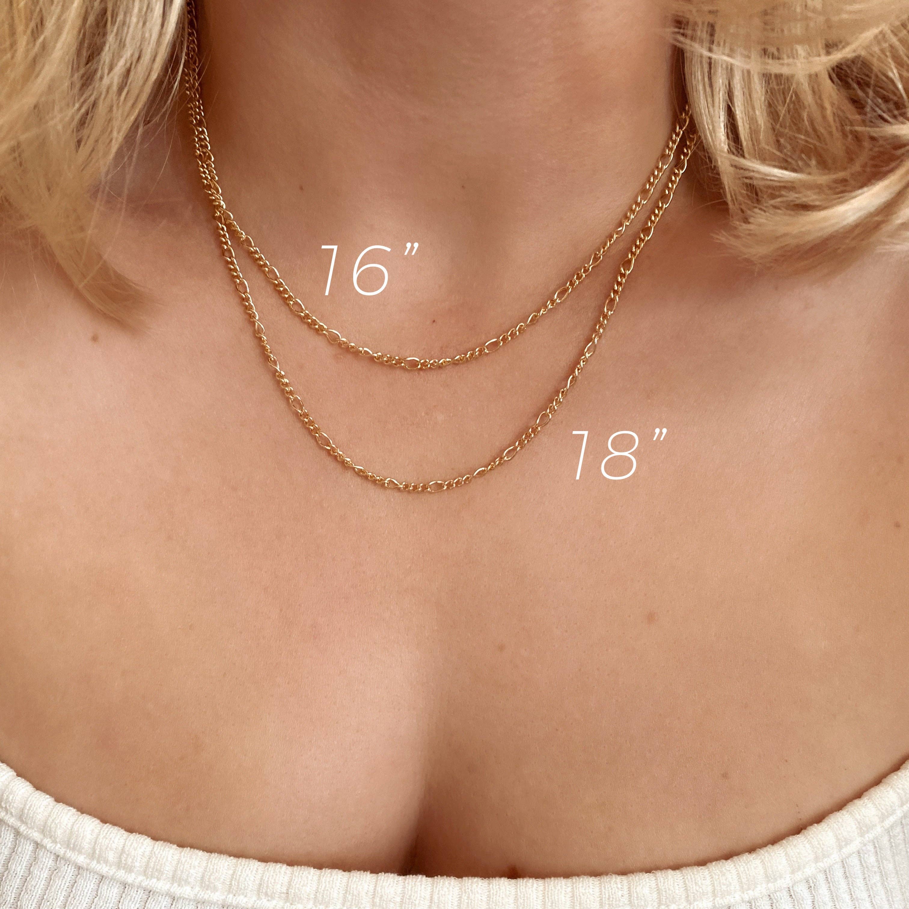 GoldFi - Wholesale Link & Chain Necklace - 18k Gold Filled 2mm Rounded 3x1 Figaro Chain2