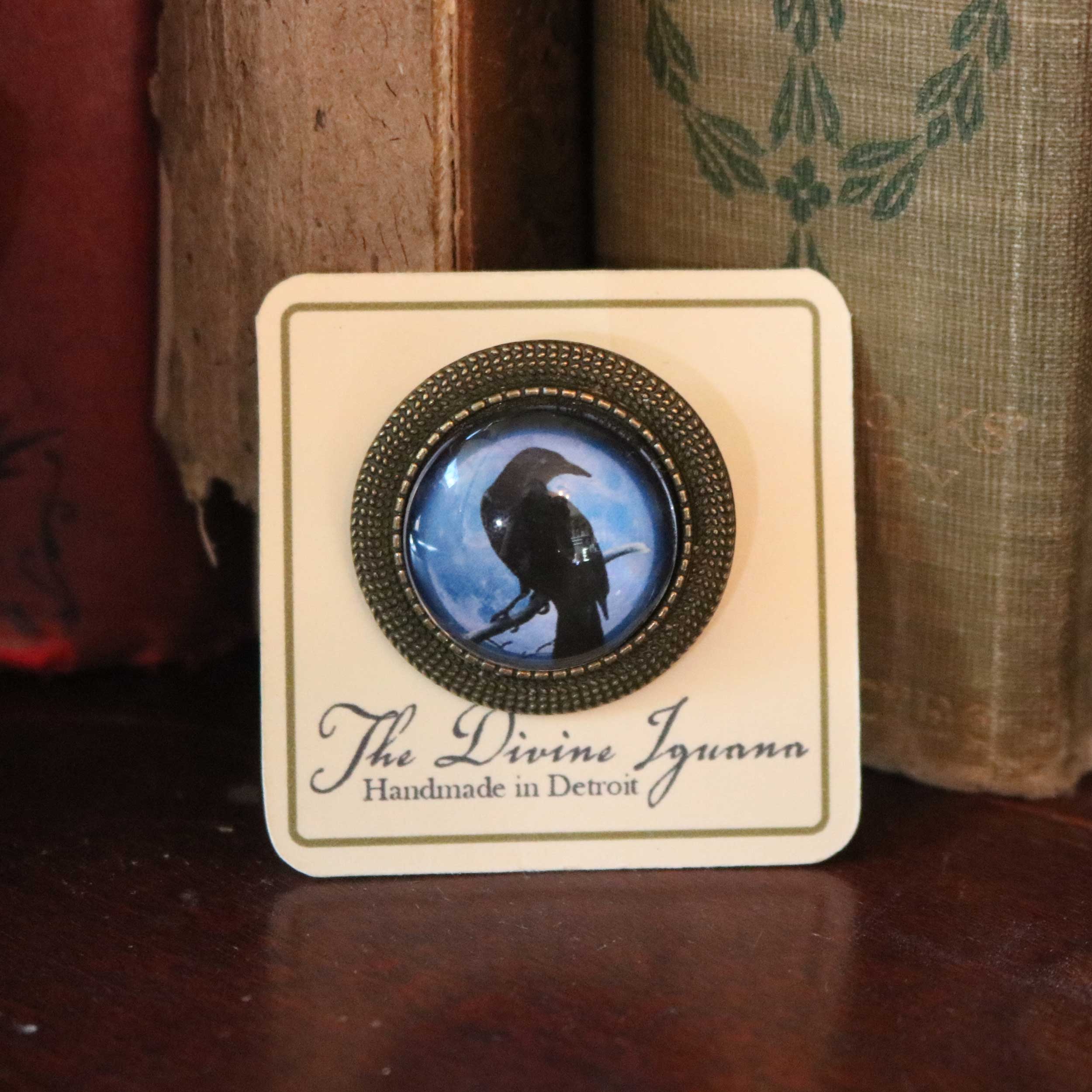 The Divine Iguana - Wholesale Brooch - Purple Crow or Raven Goth Halloween Brooch4