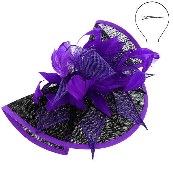 anbfashion - Vente Chapeau bibi – femme - Bandeau et pince fascinateur bicolores pliés5