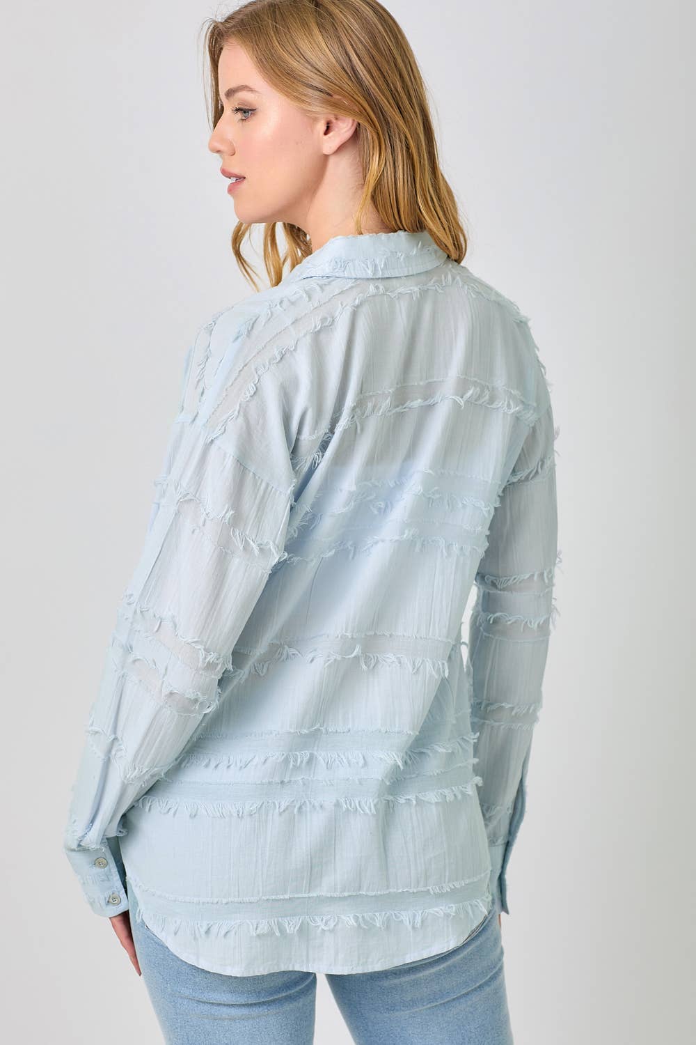 Mystree - Vendita all'ingrosso Camicia button down - Donna - Camicia in Garza Testurizzata con Bottoni 6000011