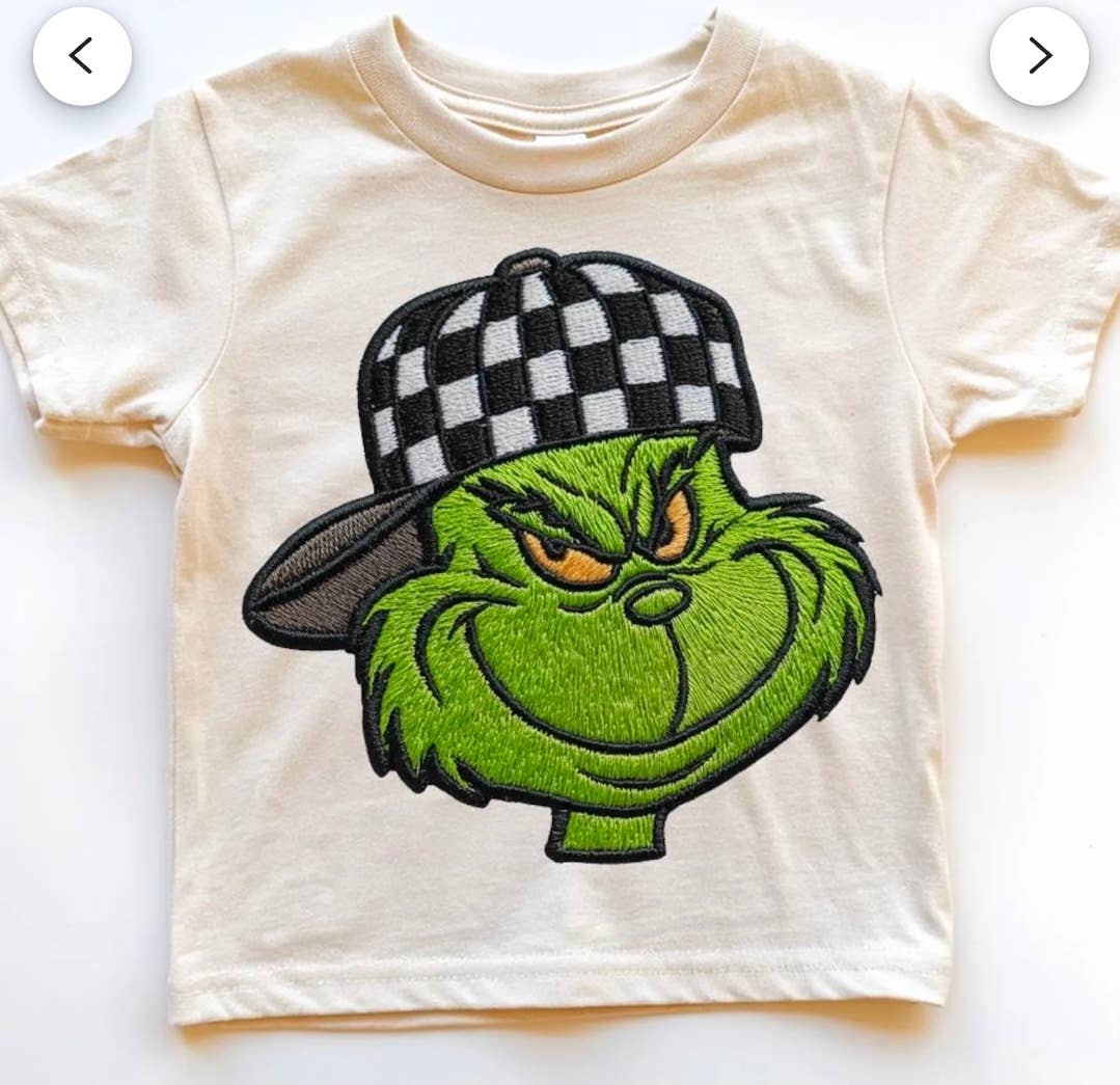 Tiny trendz teez – Großhandel Sweatshirt – Kinder – Karierter Grinch Kinder Weihnachtshemd / -pullover1