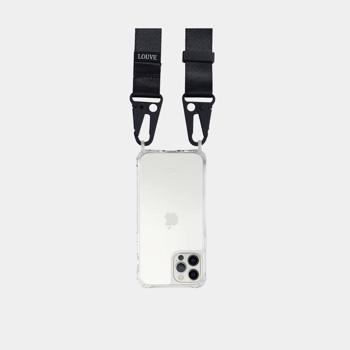 Classic Clear Case + Midnight Sky Black Crossbody Lanyard for wholesale by Louve Collection