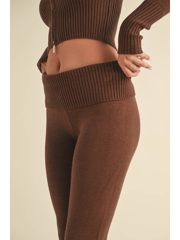 KIMBERLY C - Wholesale Pants - Women's - Foldover Flare Knit Sweater Pants22