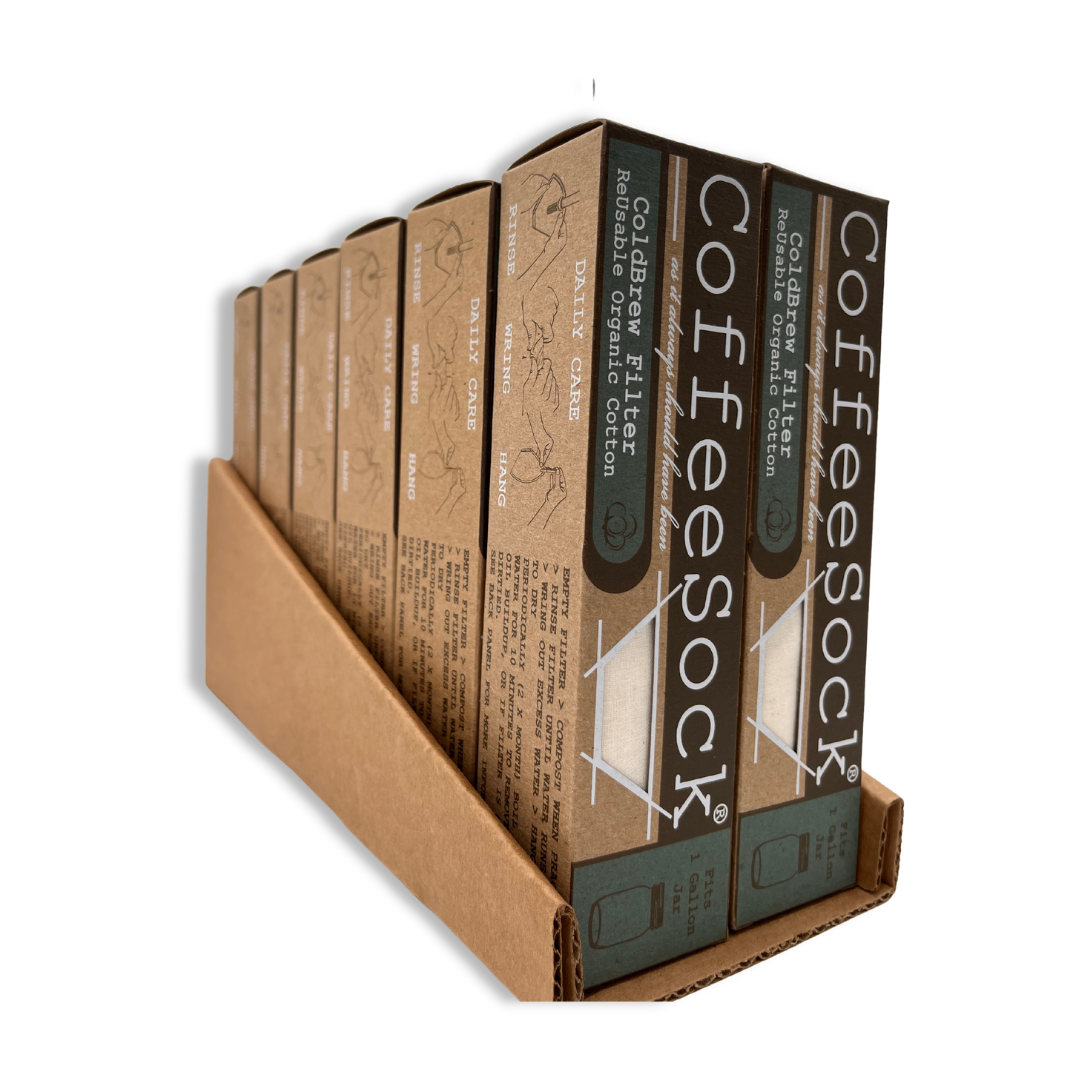 CoffeeSock - Wholesale Coffee Filter - Reusable Organic Cotton ColdBrew Coffee Filter 1G3