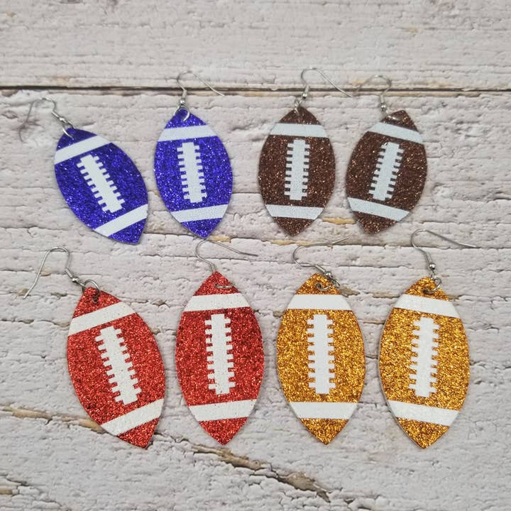 Pendientes de rugby PU de colores brillantes para venta al por mayor de Treasure Wholesale
