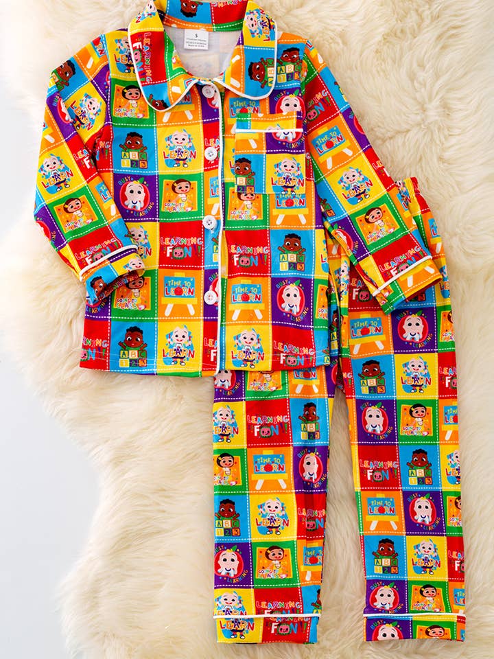 Kids Charm Online - Vente Haut et bas de pyjama – enfant - ENSEMBLE PYJAMA MULTICOLORE ET IMPRIMÉ. PJG40148 SOL