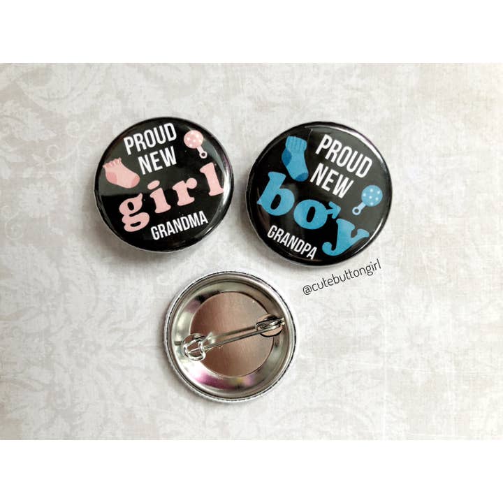 Fier nouveau parent/grand-parent de 1,25 pouces et 2,25 pouces, etc. pour la vente par Cute as a Button Girl