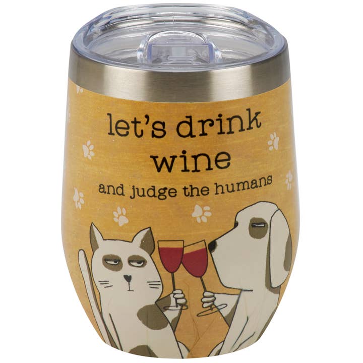 Let's Drink Wine Wine Tumbler for wholesale by Primitives by Kathy