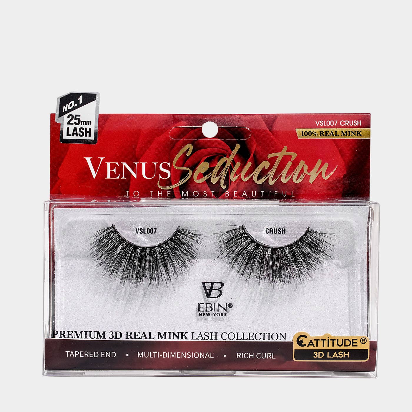 EBIN NEW YORK - Vente Faux cils - Cils 3D Venus Seduction en vison véritable, 25 mm6