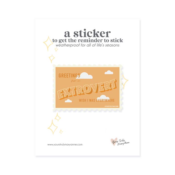 Timbro adesivo estroverso per la vendita all'ingrosso da parte di Yours Truly, Mary Anne