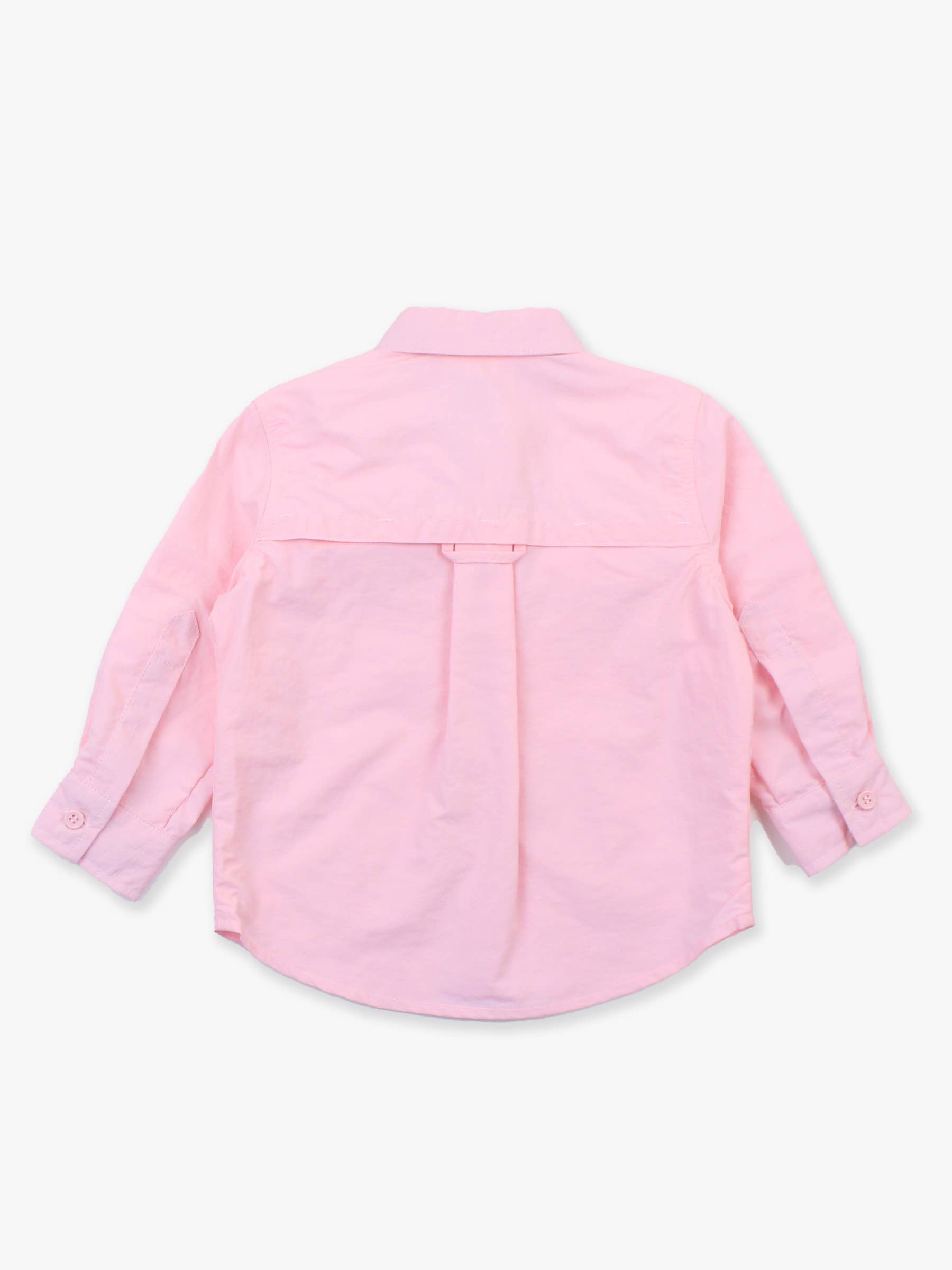 Kids Pink Sun Protective Button Down Fishing Shirt for wholesale on Faire6