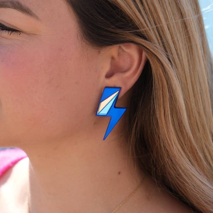 Studio Annette - Wholesale Stud/Post Earrings - Maxi Lightning Mirror Stud Earrings6