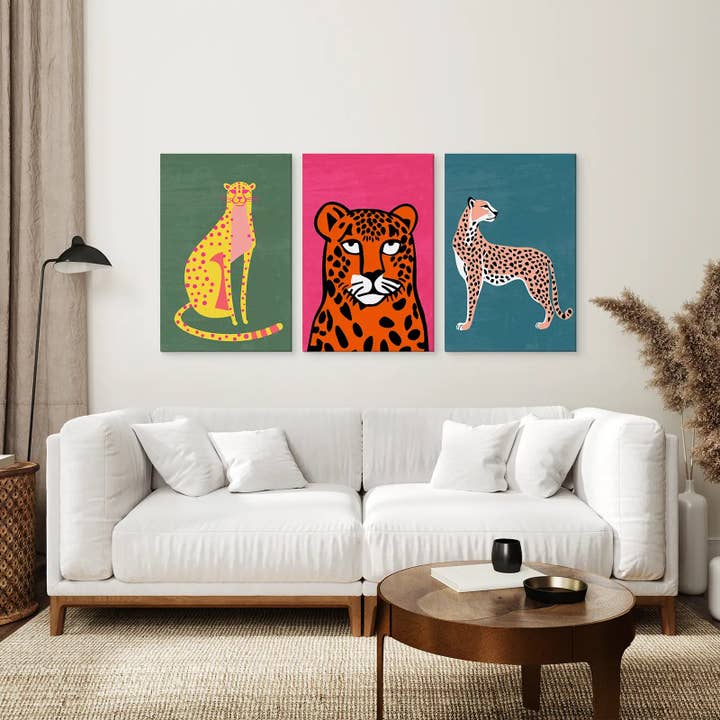 Art Lane - Wholesale Art Print - Cheetah Cat Art Print. Colorful Wall Art Decor