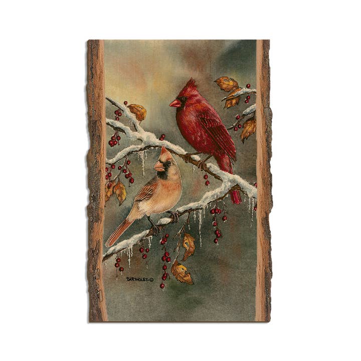 Winter Cardinals - Wood Magnets & Postcards for wholesale by DaydreamHQ
