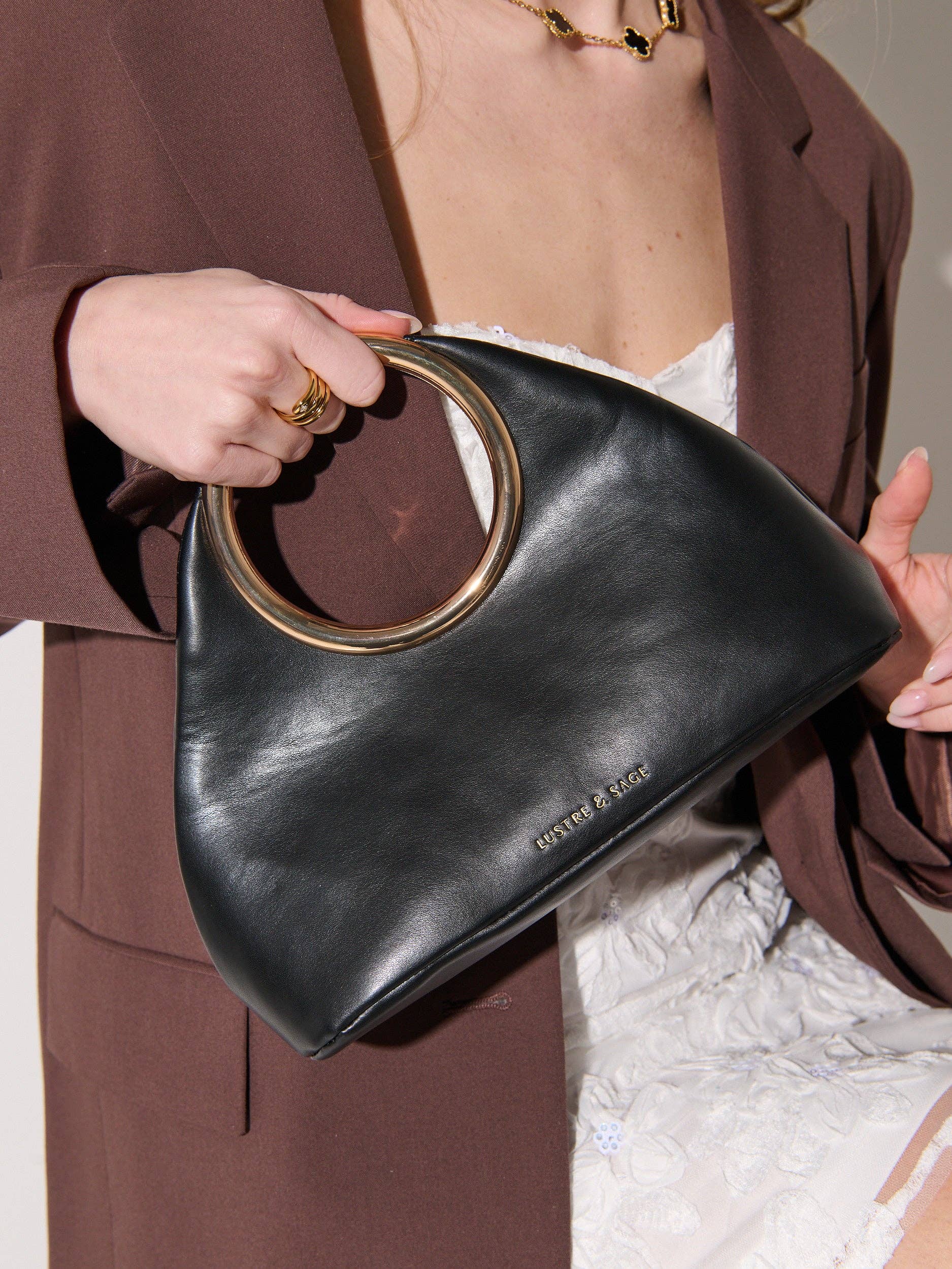 Angels Whisper Accessories - Wholesale Top handle bag – women's - Hailey Statement Handle Bag in Black4