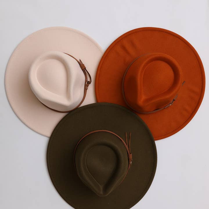 Leto Accessories - Wholesale Fedora - Women's - Stylish Flat Brim Buckle Hat – Your Go-To Sun Hat 🕶️