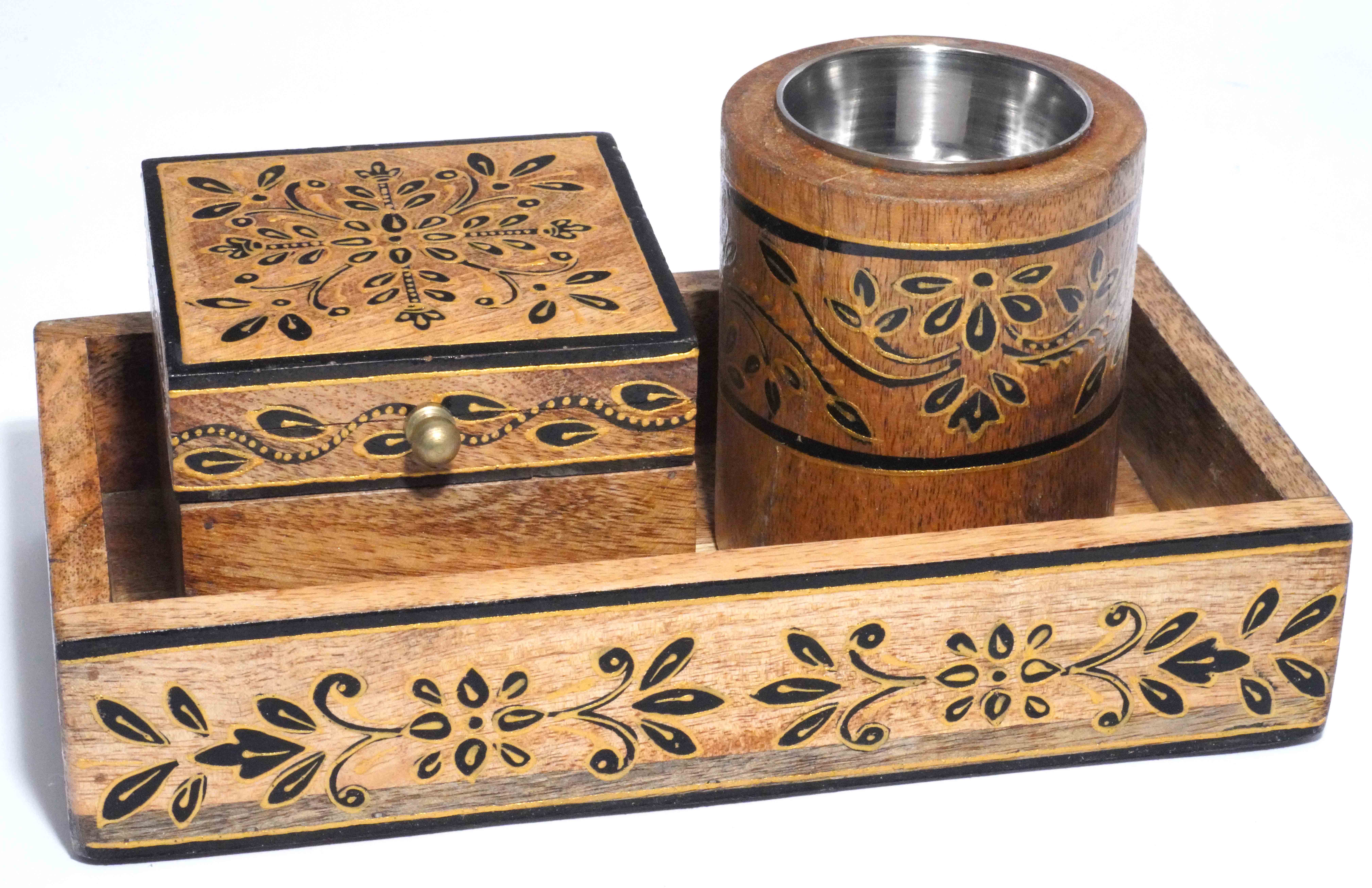 R. Expo/Song of India - Wholesale Incense Holder - Resin Burner with box and tray gift set2