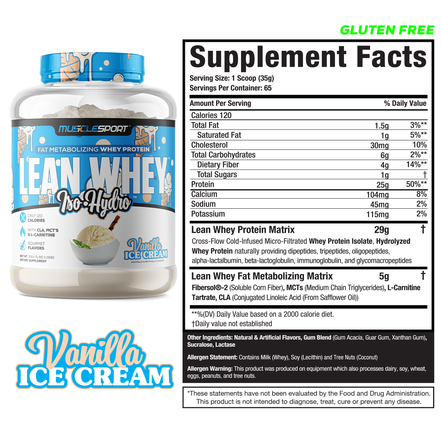 MuscleSport – Großhandel Protein-/Superfood-Pulver – Lean Whey® Iso Hydro Gourmet Protein - 5 Pfund1