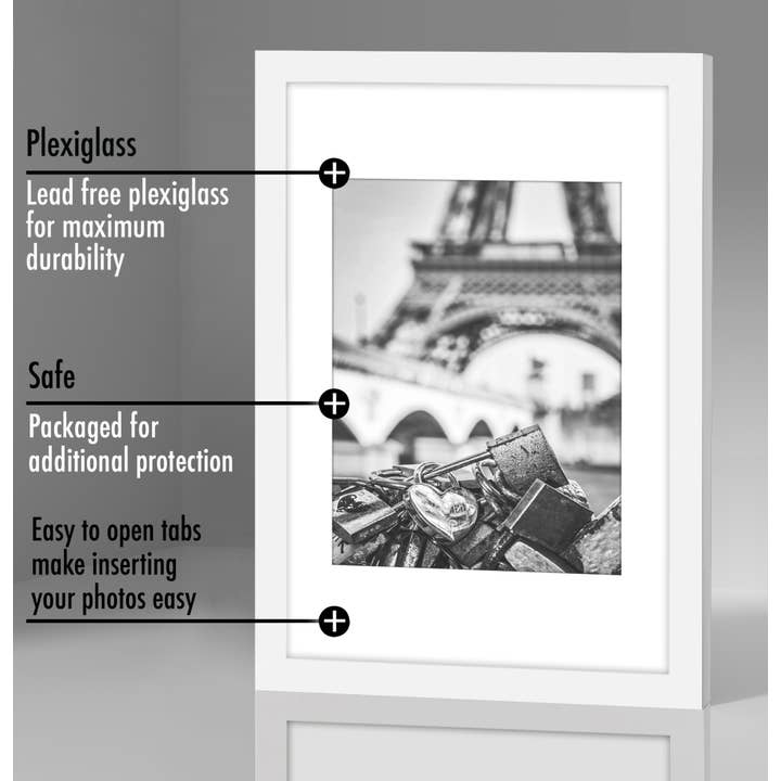 Americanflat - Wholesale Picture Frame - Americanflat Picture Frame with Mat Slim Molding (5 Pack)2