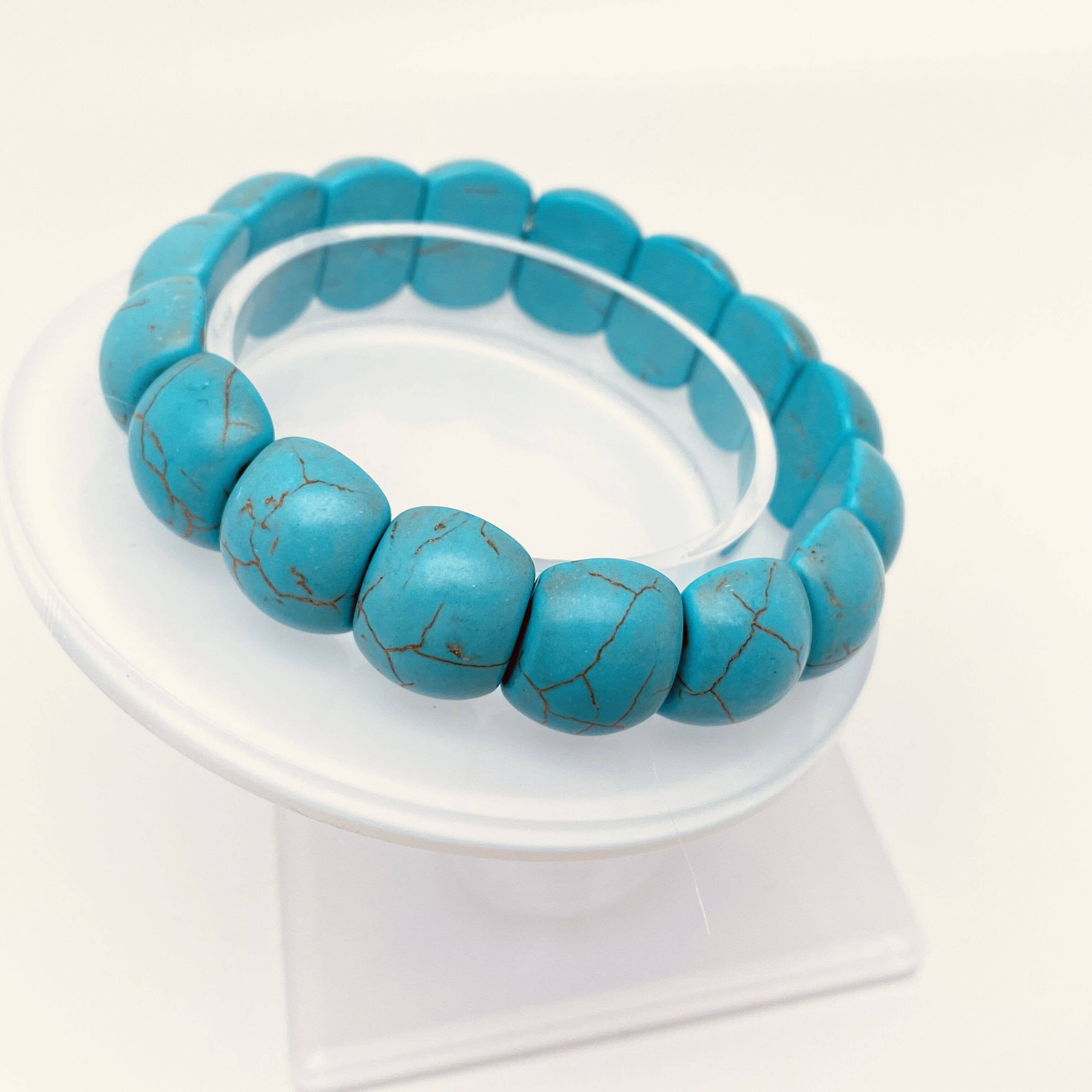 Mio Queena - Vente Bracelet de perles - Bracelet multicolore en corde élastique imitation turquoise0
