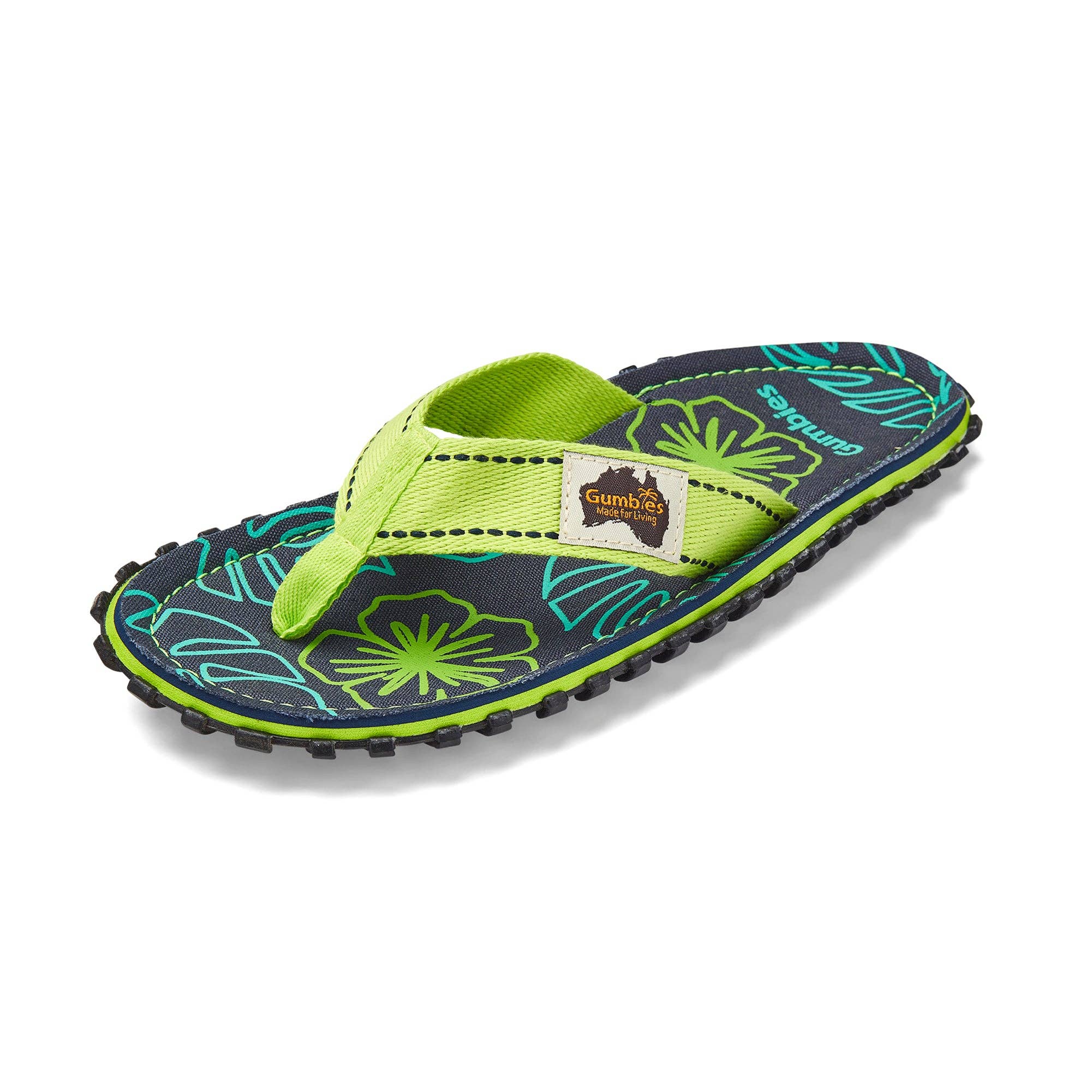 Gumbies – wholesale Flip Flops – Women’s – Islander Flip-Flops - Women's - Lime Hibiscus5