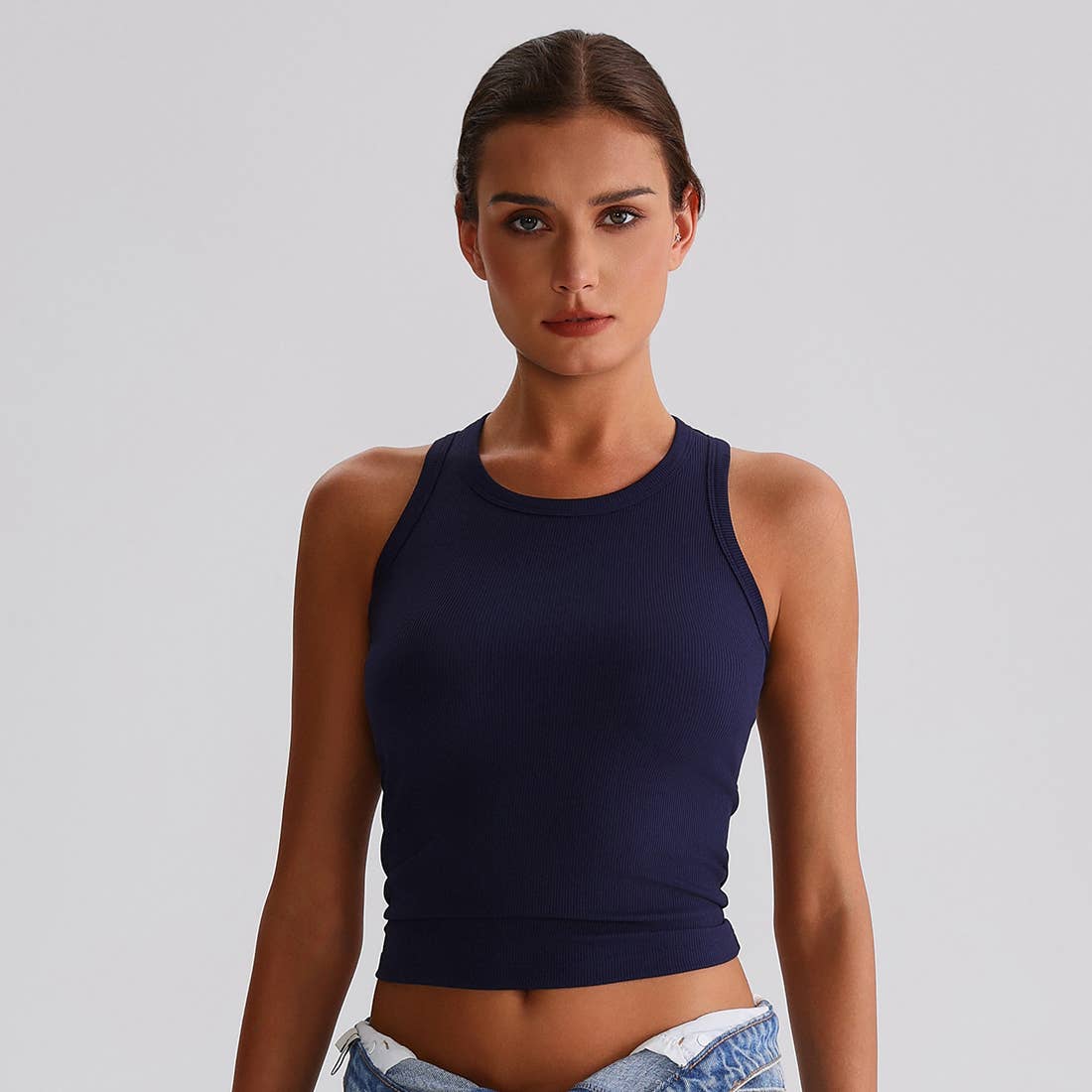 Sodalemon - Vendita all'ingrosso Canotta - Donna - Top sportivo da yoga donna a compressione con schiena a H e tessuto elasticizzato16