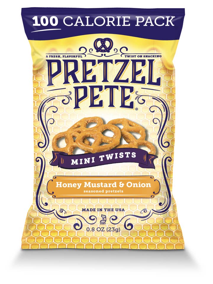 Honey, Mustard & Onion Mini Twists 100 Calorie for wholesale by Pretzel Pete