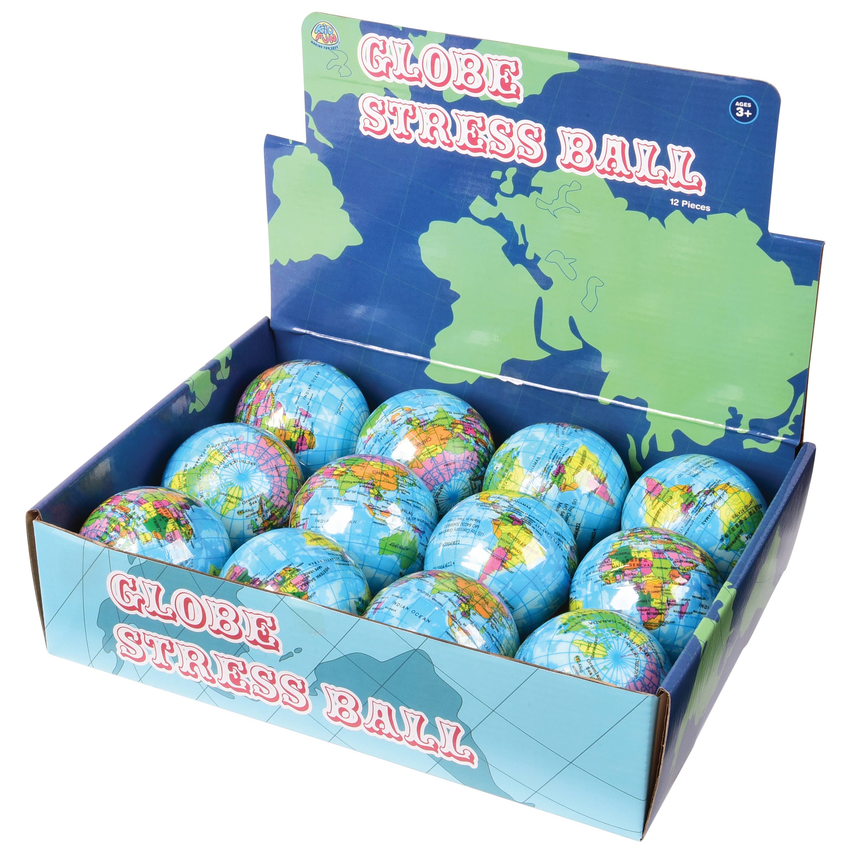 US Toy Company - Wholesale Stress Relief Ball/Dough - Globe Stress Ball 12-unit Display3
