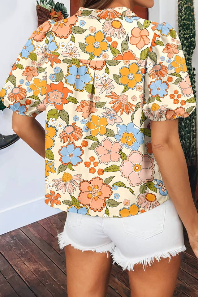 fashionworks - Wholesale Blouse - Women's - Summer Fashion Crochet Boho Half Sleeve Floral Blouse (S-4X)10