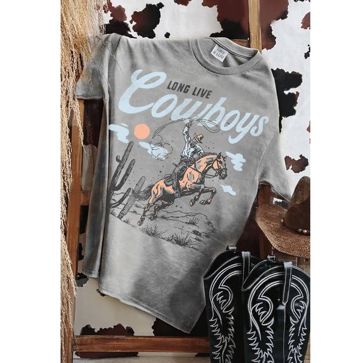 HRTandLUV - Wholesale T-Shirt (Graphic) - Women's - LONGLIVE COWBOYS MINERAL GRAPHIC TEE2