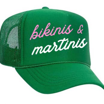 The Candy Collections - Wholesale Trucker Hat - Women's - Bikini and Martinis vacation Girl Summer Trucker Hat
